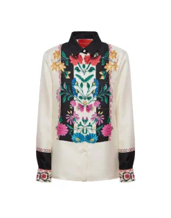La DoubleJ Camicie E Top<Boy ShirtPlaza Plac&eacute;e Ivory in Silk Twill