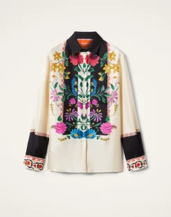 La DoubleJ Camicie E Top<Boy ShirtPlaza Plac&eacute;e Ivory in Silk Twill