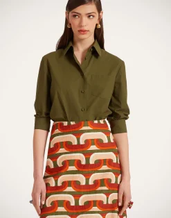 La DoubleJ Camicie E Top<Boy ShirtSolid Camouflage in Crisp Poplin