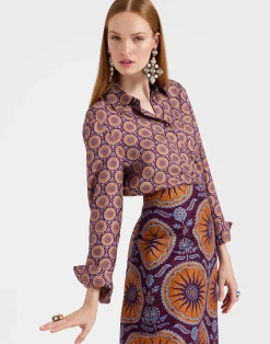 La DoubleJ Camicie E Top<Boy ShirtSovereign Mini Purple in Silk Twill
