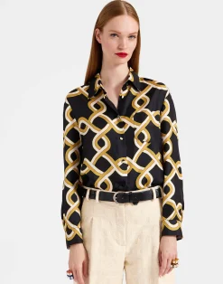 La DoubleJ Camicie E Top<Boy ShirtTackle Black in Silk Twill