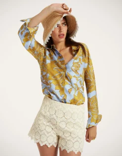 La DoubleJ Party Dressing<Boy ShirtTangle Light Blue in Silk Twill
