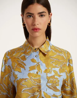 La DoubleJ Party Dressing<Boy ShirtTangle Light Blue in Silk Twill