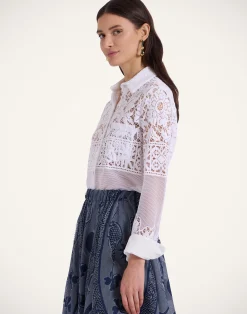 La DoubleJ Camicie E Top<Boy ShirtWhite in Cotton Lace