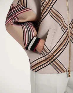 La DoubleJ Capispalla<Brooklyn BomberLady Check Light Beige in Wool