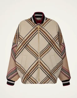 La DoubleJ Capispalla<Brooklyn BomberLady Check Light Beige in Wool