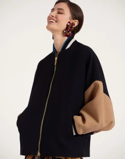 La DoubleJ Capispalla<Brooklyn BomberSolid Black in Wool