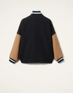 La DoubleJ Capispalla<Brooklyn BomberSolid Black in Wool
