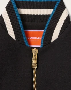 La DoubleJ Capispalla<Brooklyn BomberSolid Black in Wool