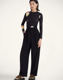 La DoubleJ Pantaloni E Shorts<Brooklyn PantsSolid Black in Sable Satin