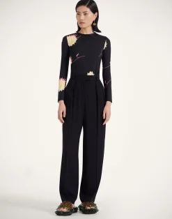 La DoubleJ Pantaloni E Shorts<Brooklyn PantsSolid Black in Sable Satin