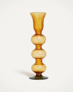La DoubleJ Candele|Home Décor<Bubble Candle StickSolid Amber in Murano Glass
