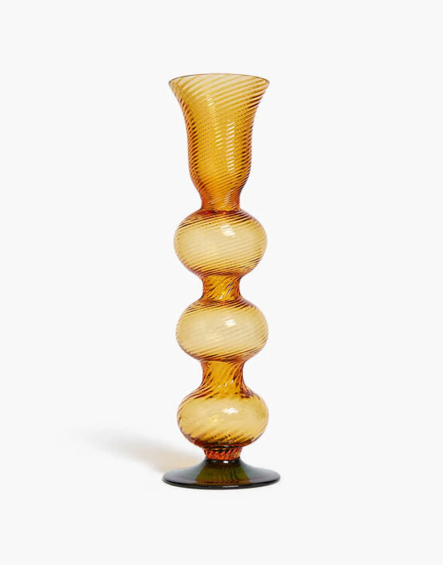 La DoubleJ Candele|Home Décor<Bubble Candle StickSolid Amber in Murano Glass