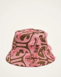 La DoubleJ Cappelli|Accessories<Bucket HatGrove Kaki/Pink in Jacquard