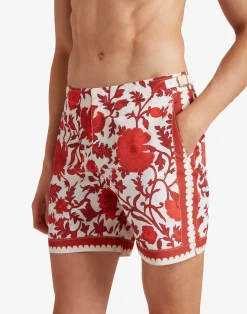 La DoubleJ Moda Mare<Bulldog Swim ShortsDragonflower Placèe Red in Recycled Polyester