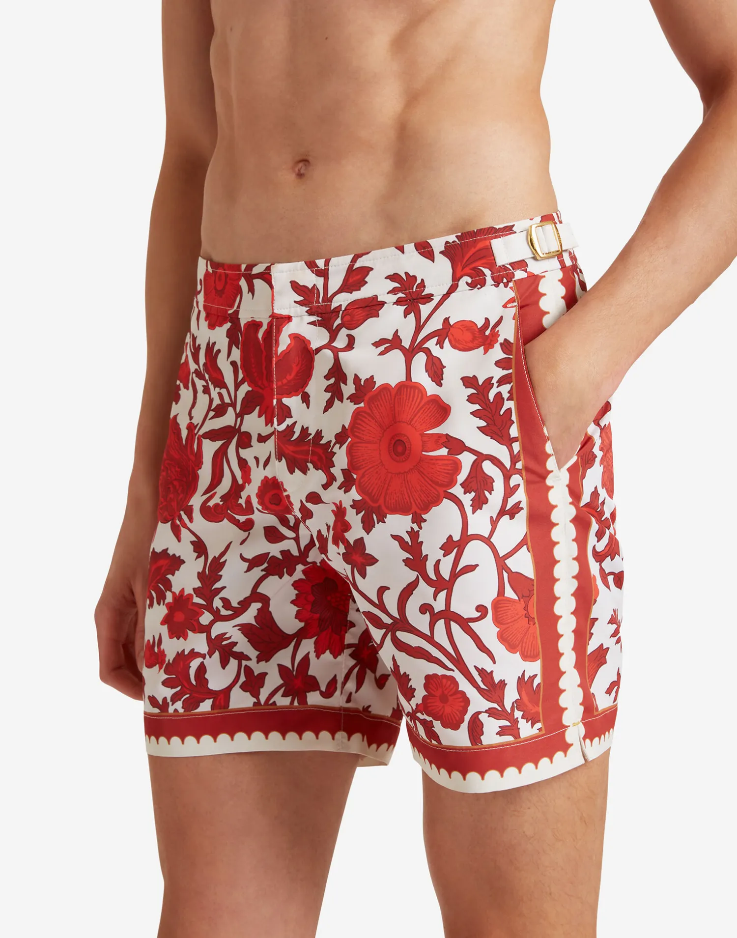 La DoubleJ Moda Mare<Bulldog Swim ShortsDragonflower Placèe Red in Recycled Polyester