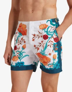 La DoubleJ Moda Mare<Bulldog Swim ShortsMorpheus Plac&egrave;e Orange in Recycled Polyester