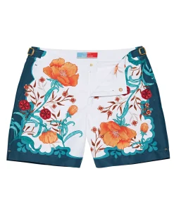 La DoubleJ Moda Mare<Bulldog Swim ShortsMorpheus Plac&egrave;e Orange in Recycled Polyester