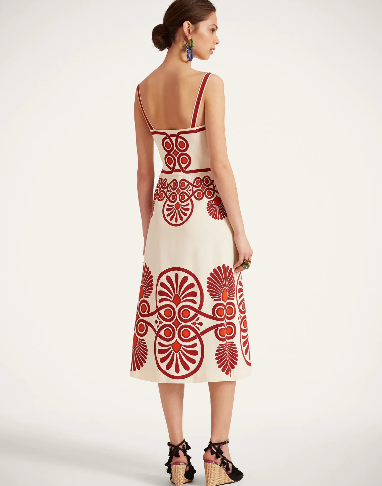 La DoubleJ Vestiti<Buy Me A Martini DressMedallion Placée Cream in Envers Satin
