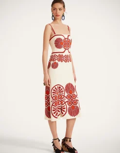 La DoubleJ Vestiti<Buy Me A Martini DressMedallion Placée Cream in Envers Satin