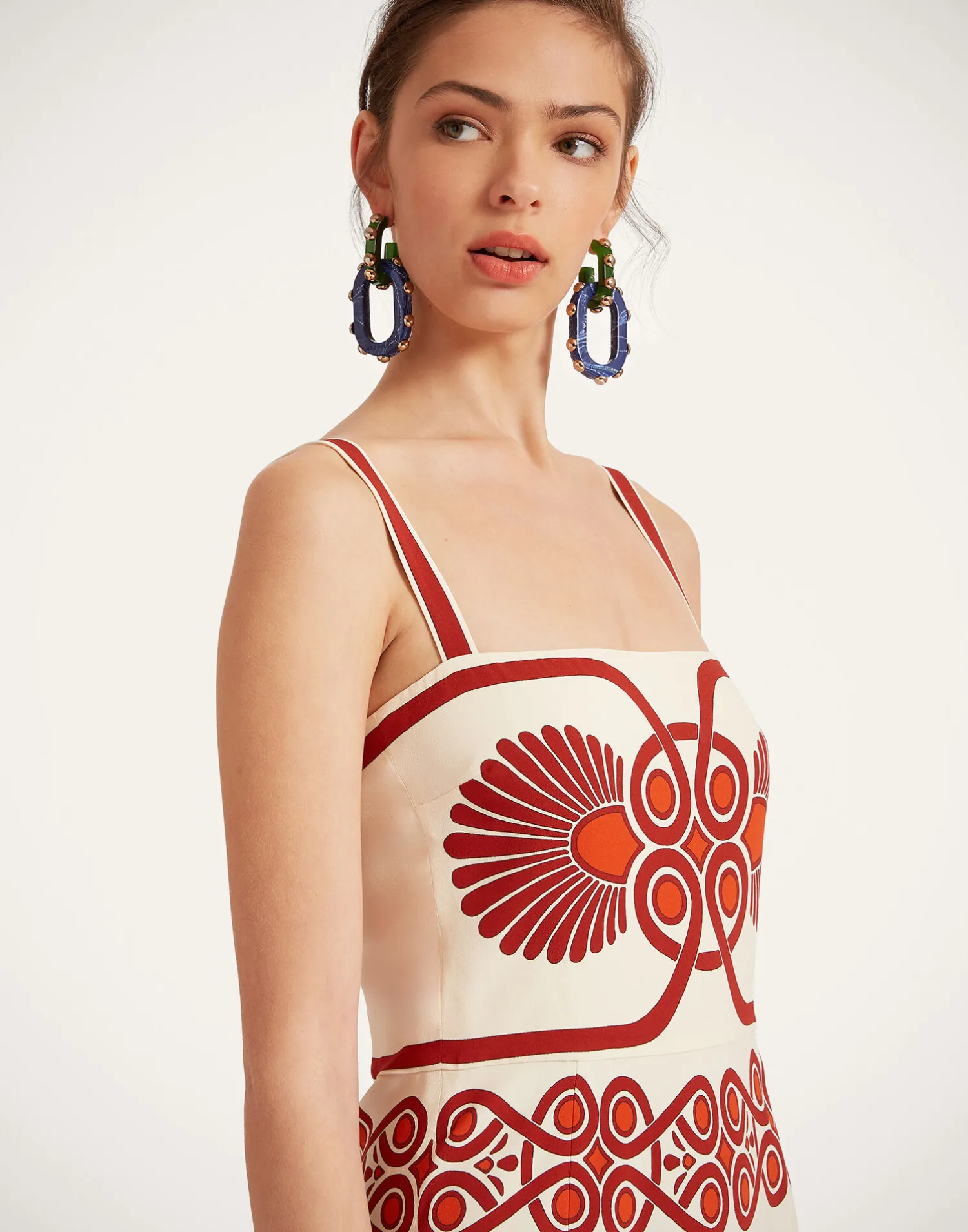 La DoubleJ Vestiti<Buy Me A Martini DressMedallion Placée Cream in Envers Satin