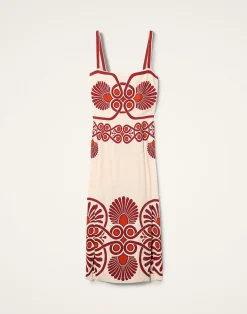 La DoubleJ Vestiti<Buy Me A Martini DressMedallion Placée Cream in Envers Satin