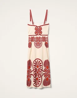La DoubleJ Vestiti<Buy Me A Martini DressMedallion Placée Cream in Envers Satin