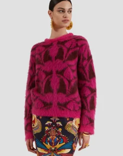 La DoubleJ Maglieria<Camden JumperFuchsia & Bordeaux in Brushed Wool