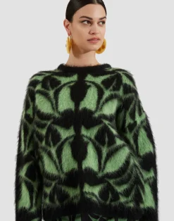 La DoubleJ Maglieria<Camden JumperGreen & Black in Brushed Wool