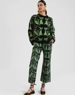 La DoubleJ Maglieria<Camden JumperGreen & Black in Brushed Wool