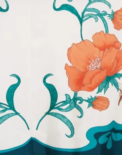 La DoubleJ Vestiti<Capalbio DressMorpheus Plac&eacute;e Orange in Summer Poplin