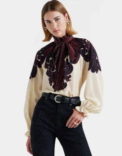 La DoubleJ Party Dressing<Cerere BlouseCorsini Plac&eacute;e Cream in Silk Voile