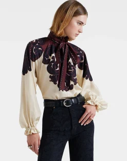 La DoubleJ Party Dressing<Cerere BlouseCorsini Plac&eacute;e Cream in Silk Voile