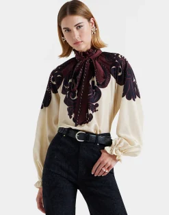La DoubleJ Camicie E Top<Cerere BlouseCorsini Plac&eacute;e Cream in Silk Voile