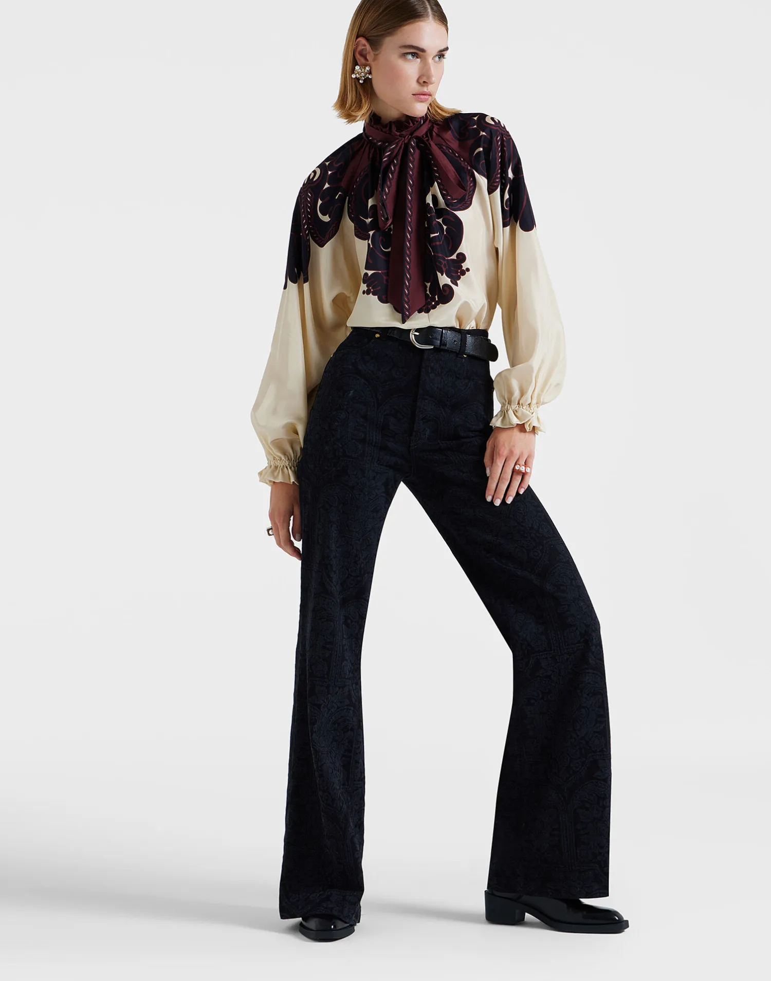 La DoubleJ Camicie E Top<Cerere BlouseCorsini Placée Cream in Silk Voile