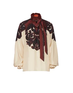 La DoubleJ Camicie E Top<Cerere BlouseCorsini Placée Cream in Silk Voile