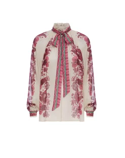 La DoubleJ Camicie E Top<Cerere BlouseZodiac Plac&eacute;e Purple in Silk Chiffon