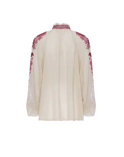 La DoubleJ Camicie E Top<Cerere BlouseZodiac Plac&eacute;e Purple in Silk Chiffon