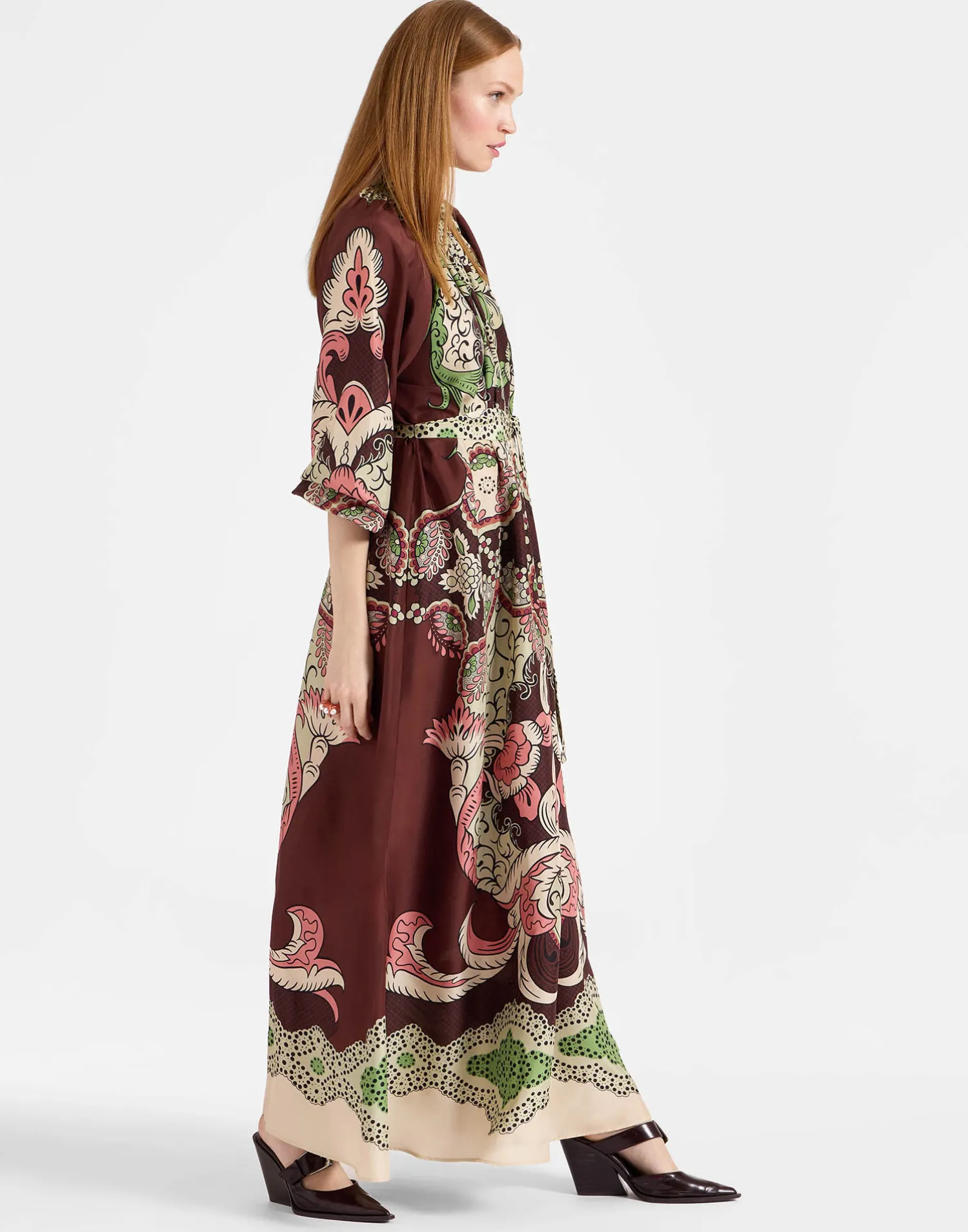 La DoubleJ Vestiti<Cerere DressPortal Placée Brown in Silk Voile