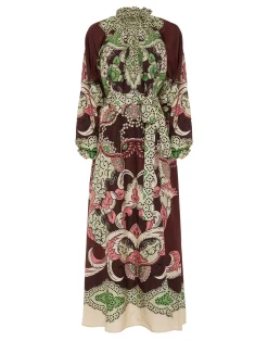 La DoubleJ Vestiti<Cerere DressPortal Placée Brown in Silk Voile