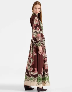 La DoubleJ Party Dressing<Cerere DressPortal Plac&eacute;e Brown in Silk Voile