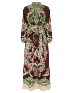 La DoubleJ Party Dressing<Cerere DressPortal Plac&eacute;e Brown in Silk Voile