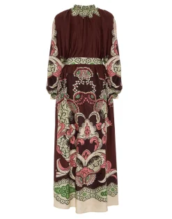 La DoubleJ Party Dressing<Cerere DressPortal Plac&eacute;e Brown in Silk Voile