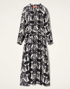 La DoubleJ Party Dressing<Cerere Shirt DressPapyrus Black & White in Crepe De Chine Silk
