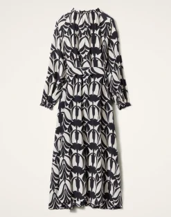 La DoubleJ Party Dressing<Cerere Shirt DressPapyrus Black & White in Crepe De Chine Silk