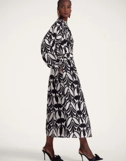 La DoubleJ Vestiti<Cerere Shirt DressPapyrus Black & White in Crepe De Chine Silk