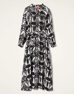 La DoubleJ Vestiti<Cerere Shirt DressPapyrus Black & White in Crepe De Chine Silk