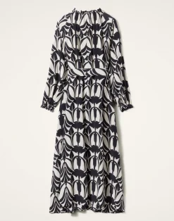 La DoubleJ Vestiti<Cerere Shirt DressPapyrus Black & White in Crepe De Chine Silk