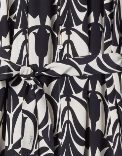 La DoubleJ Vestiti<Cerere Shirt DressPapyrus Black & White in Crepe De Chine Silk
