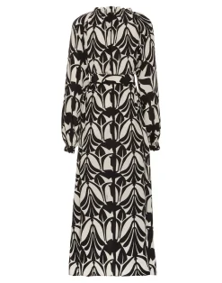 La DoubleJ Vestiti<Cerere Shirt DressPapyrus Black & White in Crepe De Chine Silk